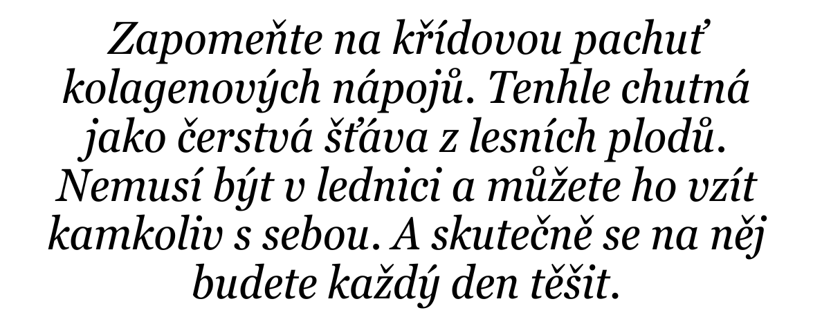 Příchuť čerstvé šťávy z lesních plodů